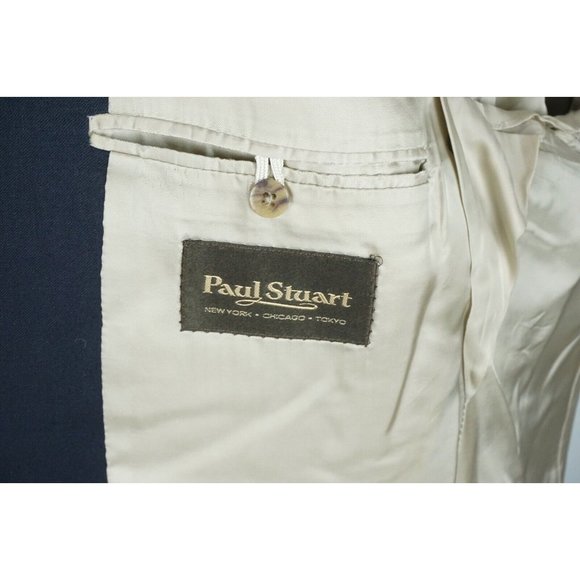 Paul Stuart Navy Blue Silver Button  Wool Sport Coat Blazer Sz 42R - Picture 7 of 7